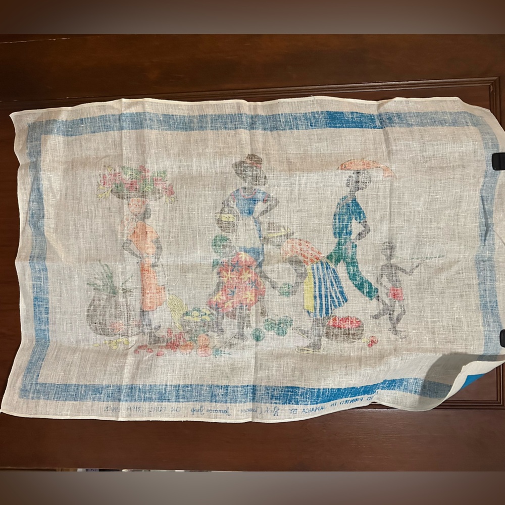 Hand Printed Jamaican Linen Wall Art - Picture 4 of 4